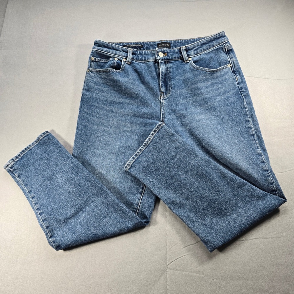 Talbots Everyday Relaxed Jean Cooper Wash Blue Denim Straight Leg Womens 10